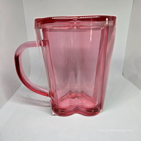 Target Bullseye Playground Valentines Glass Heart Shaped Mug With Lid Clear Red - Picture 10 of 14